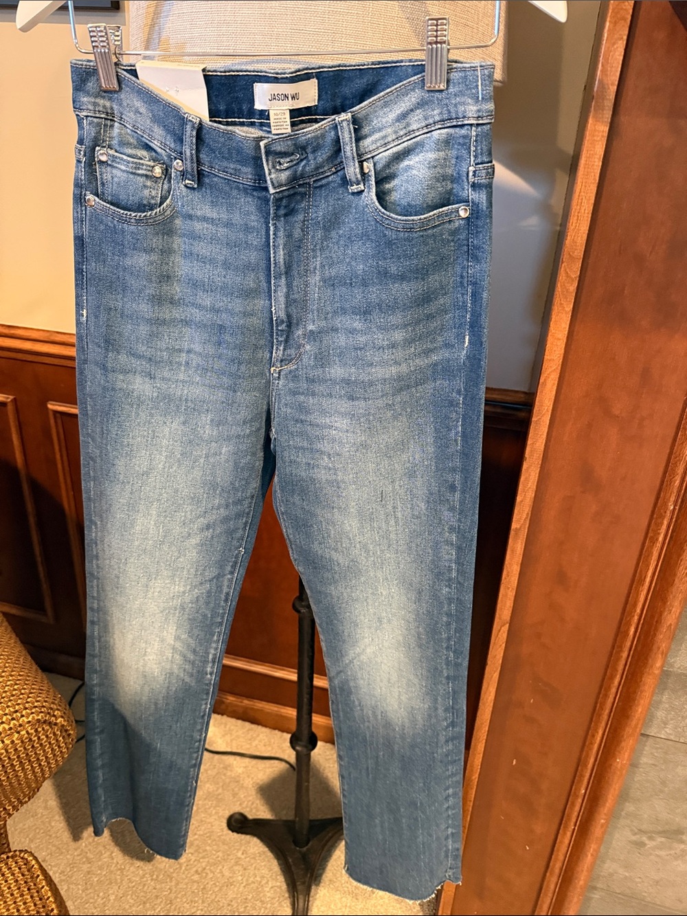 Jason Wu Light Blue women's straight keg cropped Jeans NWT size 10